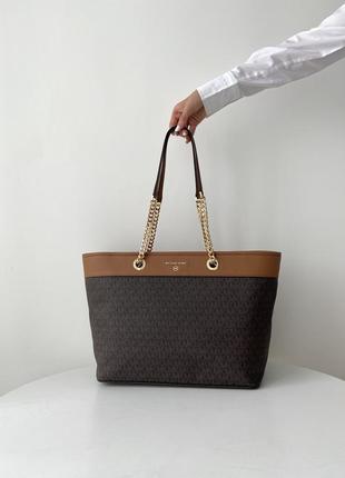 Женская брендовая сумка шопер michael kors shania large chain tote оригинал жіноча сумочка майкл корс мишель подарок жене девушке