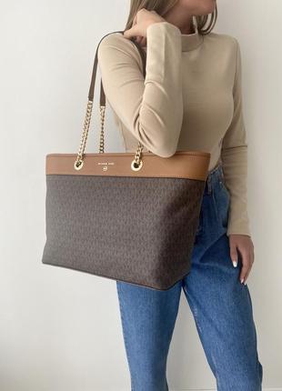 Женская брендовая сумка шопер michael kors shania large chain tote оригинал жіноча сумочка майкл корс мишель подарок жене девушке3 фото