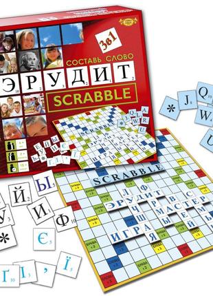 Игра мастер "составь слово. эрудит (scrabble)" в коробке 295х270х45мм (мкб0132)