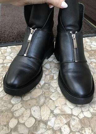 Zara черевички zara/чоботи/шузи/ботильйони/шкіряне взуття zara