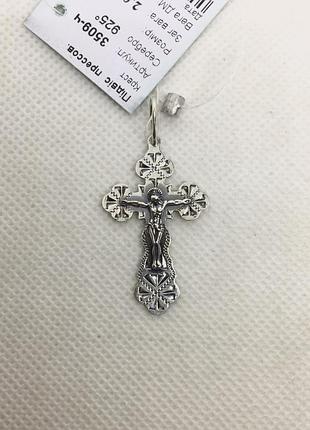 Новый серебряный крестик чернение серебро 925 пробы