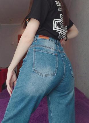 Джинси мом із щільного джинсу3 фото