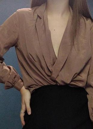 Блузка блуза коричнева