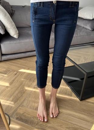 Зауженные джинсы темно-синие versace collection6 фото