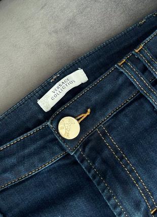 Зауженные джинсы темно-синие versace collection2 фото