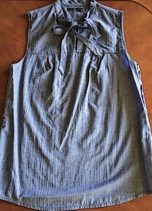 Льняна блузочка без рукавів