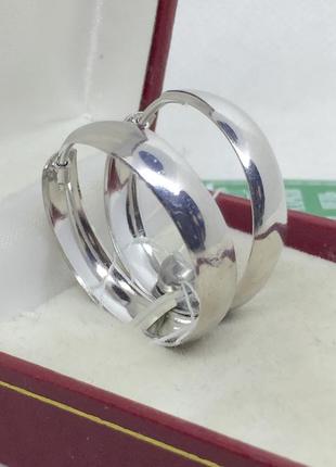 Нові родовані срібні сережки кільця 25 мм срібло 925 проби3 фото