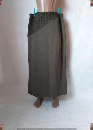Новая нарядная юбка в пол/длинная юбка с украшением цвета хаки, размер 3-4хл