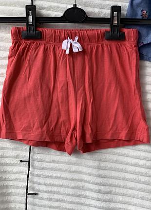 Шорты на девочку красные короткие тонкие