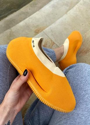 Жіночі  тапки adidas yeezy fwd knit rnr sulfur/ женские тапки  оранжевые / адидас изи