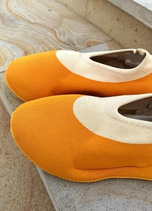Тапки Жіночі adidas yeezy knit rnr sulfur/ жіночі капці помаранчеві / адідас ізі6 фото