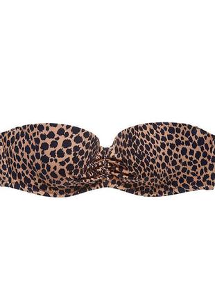 Топ бандо купальника victoria´s secret the flirt push-up bandeau леопард