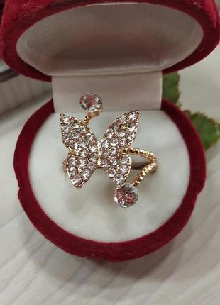 Каблучка метелик колечко біжутерія