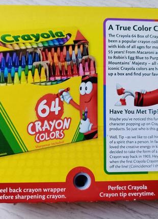 Воскова крейда crayola 64 шт.2 фото