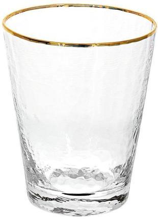 Набір 4 склянки donna ice 380мл hotdeal, скло із золотим кантом
