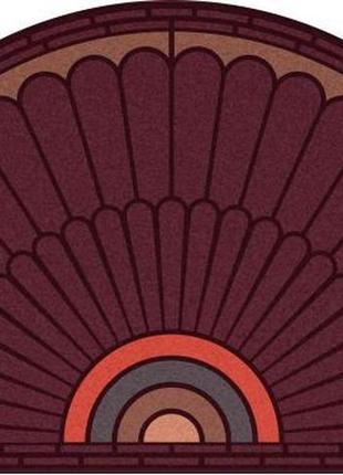 Полукруглый придверный коврик artimat с дизайном коричневый 75*45*0,5 см (5262)