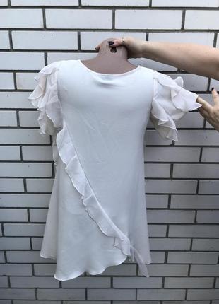 Шикарная,пудровая блуза,кофточка,туника ассиметр.воланами,рюшами,маленький размер h&m5 фото