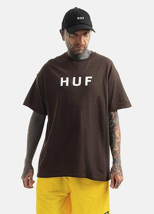 Футболка чоловіча huf essentials og logo t-shirt chocolate