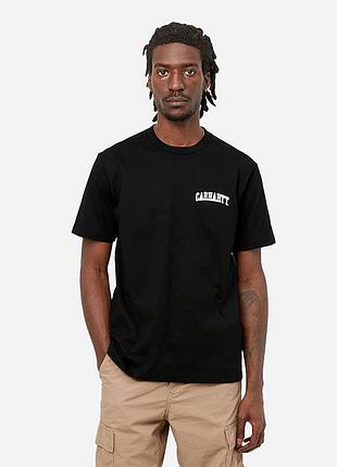 Футболка чоловіча carhartt wip s/s university script t-shirt black/white
