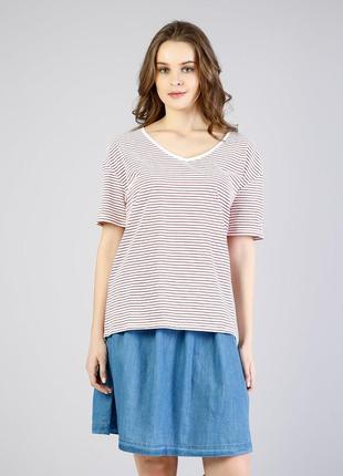 Трикотажный топ футболка в полоску