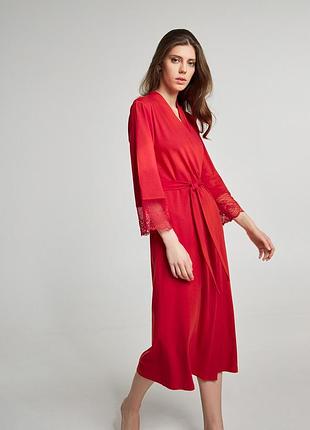 Ellen халат жіночий елегантний червоний на подарунок ldg 085/001