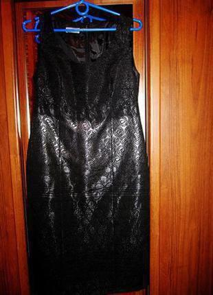42-44р. per una.(оригинал) шикарное вечернее черное миди платье.2 фото