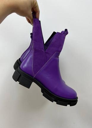 Фіолетові черевики vampyr натуральна шкіра замш / черевики vampyr натуральна шкіра замш демі зима2 фото