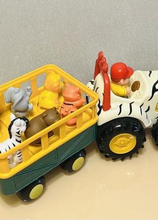 Іграшка трактор з причеп і тваринами, світло, звук, рос. мова, kiddi