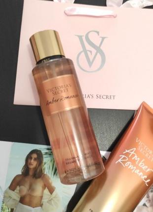 Парфумованный спрей міст для тіла amber romance 💕victorias secret вікторія сікрет вікторія сікрет оригінал