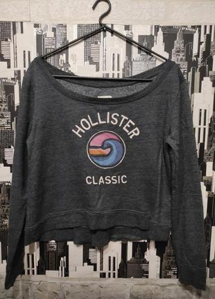 Стильный кроптоп, реглан, укороченная кофта от бренда hollister6 фото