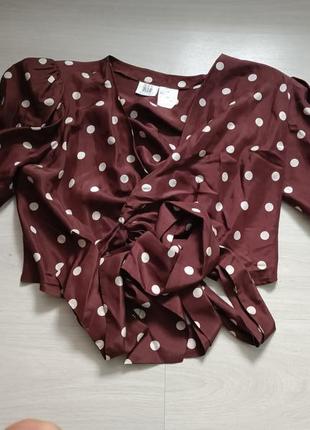 Шовкова блуза на запах, 100% шовк3 фото