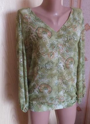 Блузка шифоновая с длинными рукавами. m - l