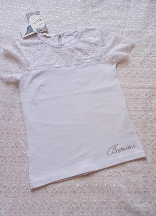 Ошатна футболка на дівчинку біла 152-176р benini1 фото