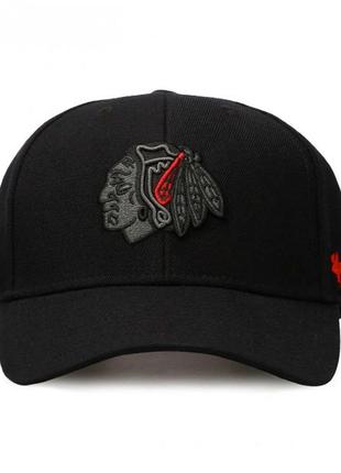 Кепка mvp 47 brand chicago blackhawks snapback one size black h-mvpsp04wbp-bkb