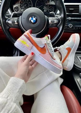 Жіночі кросівки nike air force 1 shadow white yellow pink