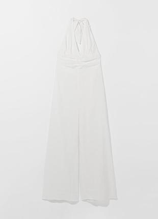 Комбинезон белый брюки прямого кроя с открытой спиной2 фото