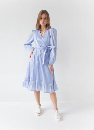 Блакитна сукня з поясом minimum1 фото