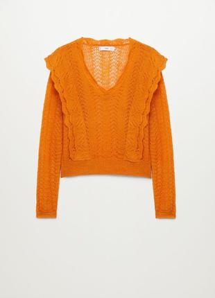 Оранжевая кофта свитер mango5 фото