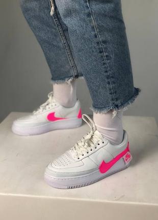 Жіночі кросівки nike air force jester white pink / кросівки найк білі з рожевим10 фото