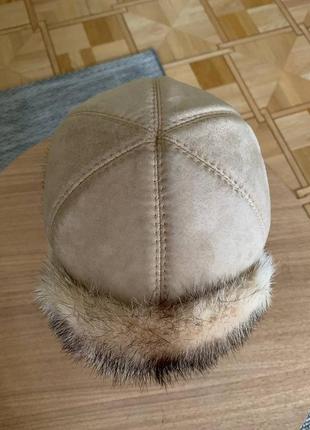 Натуральная зимняя шапка4 фото