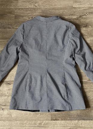 Подовжений жакет піджак в гусячу лапку в стилі zara2 фото