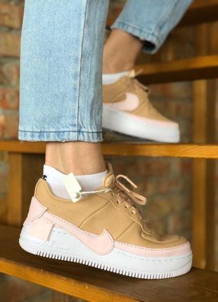 Жіночі кросівки nike air force jester beige pink6 фото