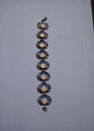 Срібний жіночий браслет з опаловим склом3 фото
