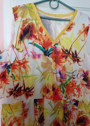 Красивое цветочное  легкое платье сарафан большого размера2 фото