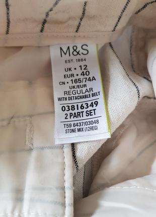 Стильні брендові штани з льоном в смужку marks &spencer8 фото