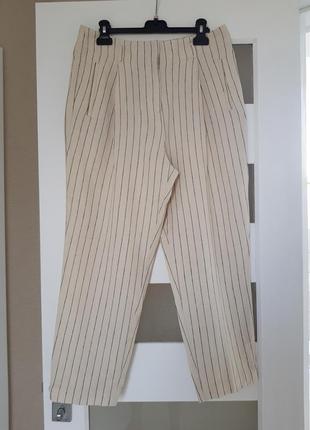 Стильні брендові штани з льоном в смужку marks &spencer1 фото
