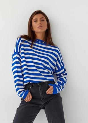 Жіноча кофта в смужку вільного фасону тільняшка