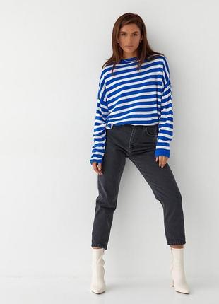 Жіноча кофта в смужку вільного фасону тільняшка2 фото