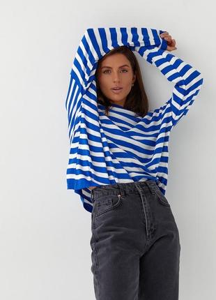 Жіноча кофта в смужку вільного фасону тільняшка6 фото