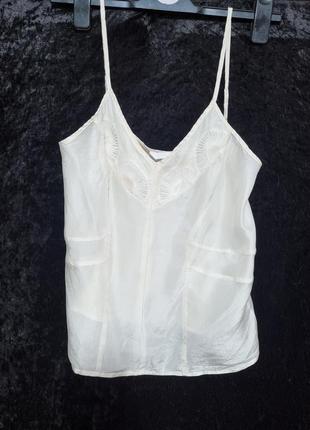 Шовкова майка молочного кольору h&m, р. s